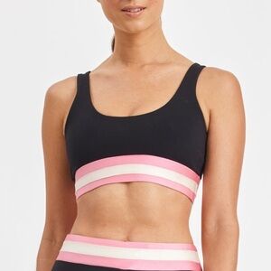 NWOT Ayda Pink Striped Black JACKSON SPORTS BRA